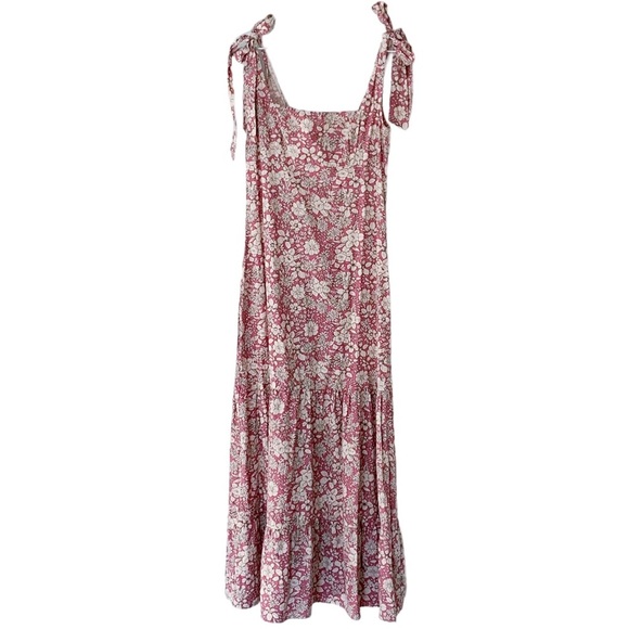 NWT Free People In The Fields Floral Pink Tiered Maxi Dress size small - Picture 7 of 9